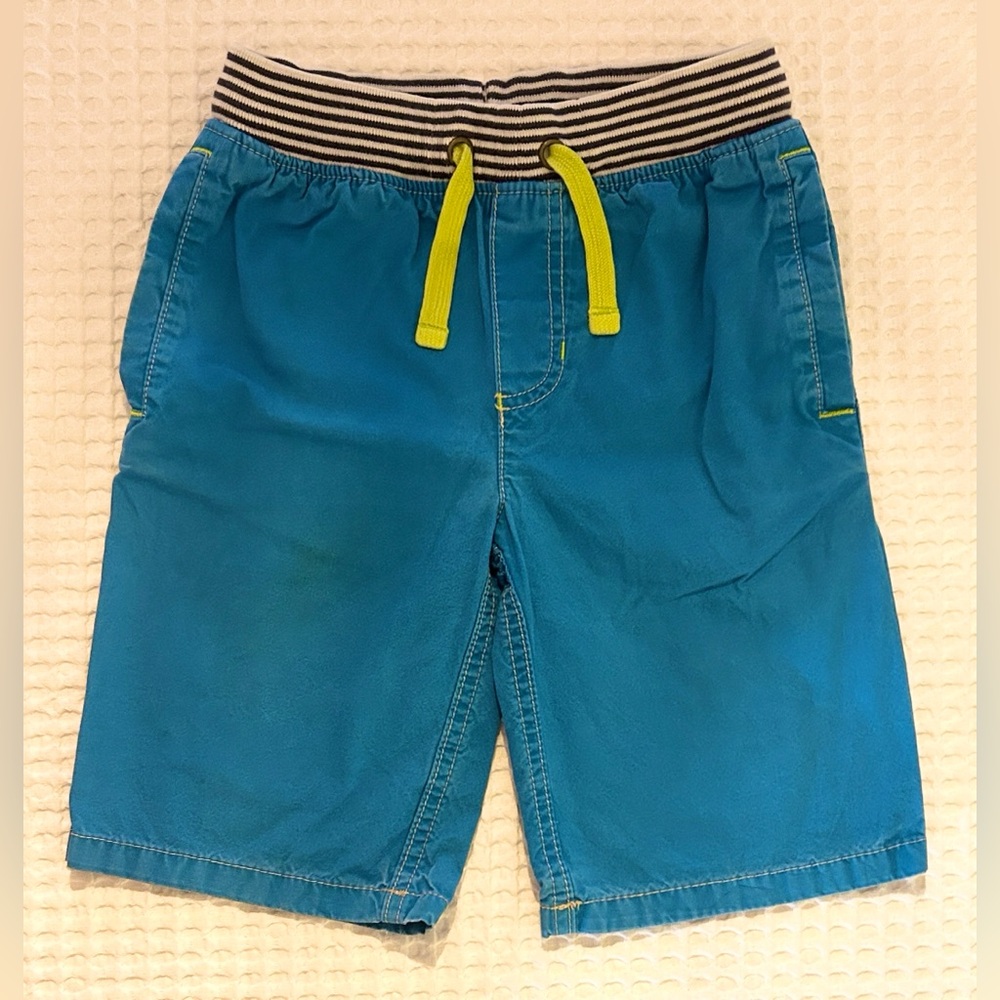Mini Boden Vibrant Blue Kids Shorts with Striped Waistband
